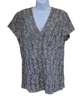 Vintage Banana Republic Gray Lace Overlay Blouse Floral cottagecore fairycore